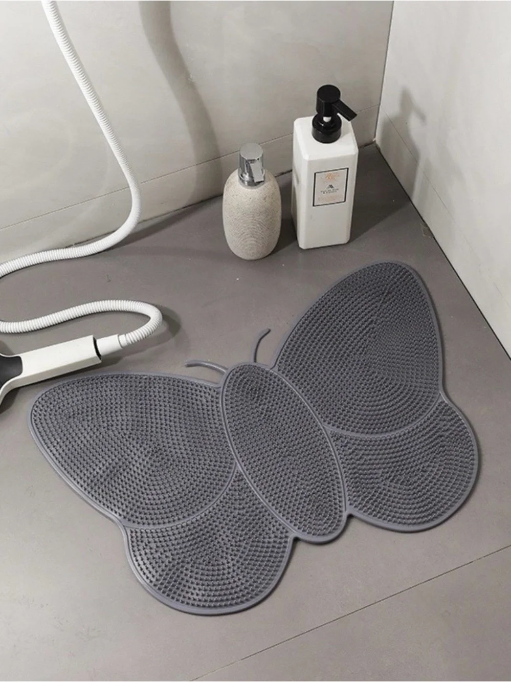 Gray Butterfly Bath Mat - Unbranded